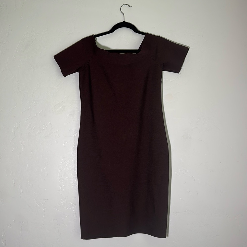 Active Basic Chocolate Mini Dress - image 1